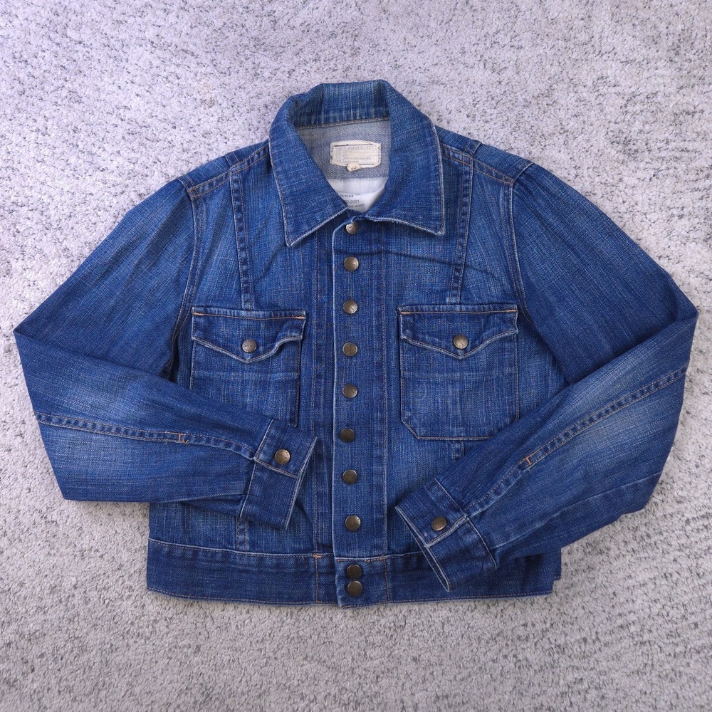 Current Elliott Denim Jacket Womens 2 Snap Button‎ Jean Trucker Blue Loved USA